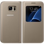 Husa Book S-View Samsung pentru Samsung Galaxy S7 - Auriu