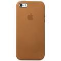Capac Protectie Spate Apple din Piele pentru iPhone 5 5s SE - Maro