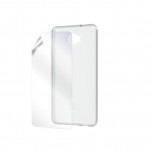 Capac Protectie Spate Vodafone din Silicon si Folie Protectie pentru Smart Ultra 7 - Alb Transparent