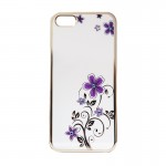 Capac Protectie Spate Cellara Colectia Flori pentru iPhone 5 5s SE - Mov