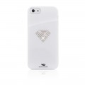 Capac Protectie Spate White Diamonds pentru iPhone 5 5s SE Colectia Rainbow - Alb