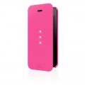 Husa Book White Diamonds pentru iPhone 5 5s SE Colectia Crystal - Roz