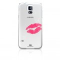 Capac Protectie Spate White Diamonds pentru Samsung Galaxy S5 Colectia Lipstick Kiss Rosu - Transparent