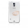 Capac Protectie Spate White Diamonds pentru Samsung Galaxy S5 Colectia Lipstick Kiss Maro - Transparent