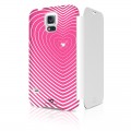 Husa Book White Diamonds pentru Samsung Galaxy S5 Colectia Heartbeat - Roz