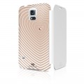 Husa Book White Diamonds pentru Samsung Galaxy S5 Colectia Heartbeat - Auriu