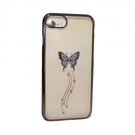 Capac Protectie Spate Cellara Colectia Fluture Si Pietre Pentru iPhone 7 - Negru