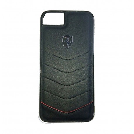 Capac Protectie Spate Ferrari Din Piele Pentru Iphone 7 Colectia Heritage - Negru