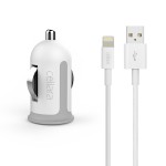 Incarcator Auto Cellara 2.4a Cu Cablu Detasabil Lightning Connector - Alb