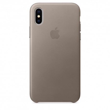 Capac Protectie Spate Apple Din Piele Pentru iPhone X - Gri