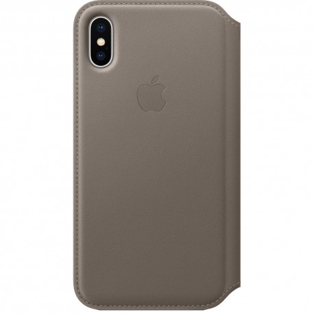 Book Apple Din Piele Pentru Iphone X - Gri