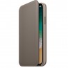 Book Apple Din Piele Pentru Iphone X - Gri