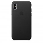 Capac Protectie Spate Apple Din Piele Pentru Iphone X - Negru
