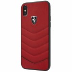 Capac Protectie Spate Ferrari Din Piele Pentru Iphone X Colectia Heritage - Rosu