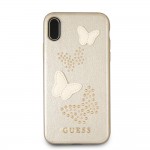 Capac Protectie Spate Guess Pentru iPhone X Colectia Butterflies - Bej
