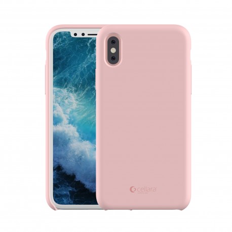 Capac Protectie Spate Cellara Din Silicon Colectia Soft Pentru iPhone X - Roz