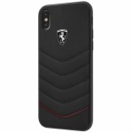 Capac Protectie Spate Ferrari Din Piele Pentru Iphone X Colectia Heritage - Negru