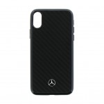 Capac Protectie Spate Mercedes Carbon Fibre Pentru iPhone X - Negru