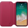 Book Apple Din Piele Pentru Iphone X - Roz Inchis