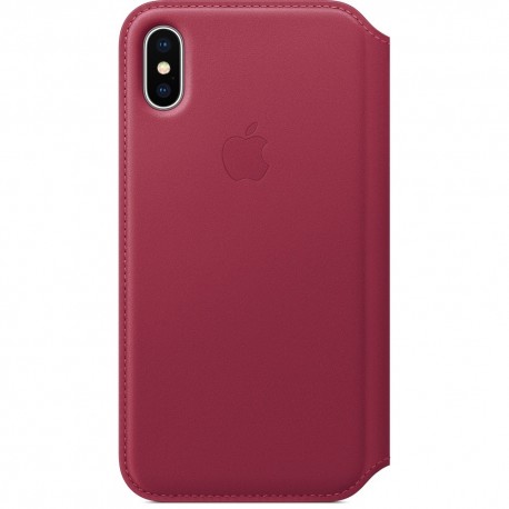 Book Apple Din Piele Pentru Iphone X - Roz Inchis