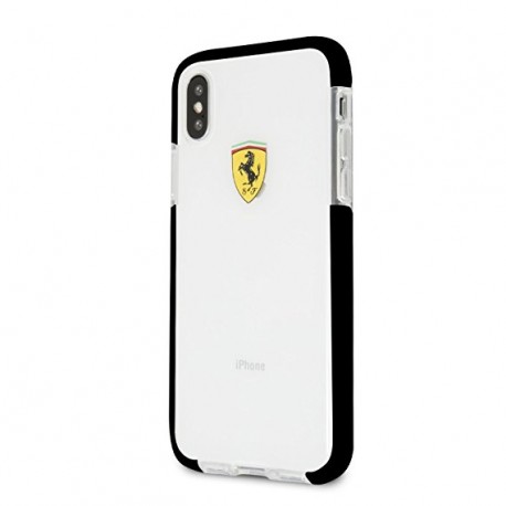 Capac Protectie Spate Ferrari Anti-soc Pentru iPhone X Racing Logo- Transparent Negru
